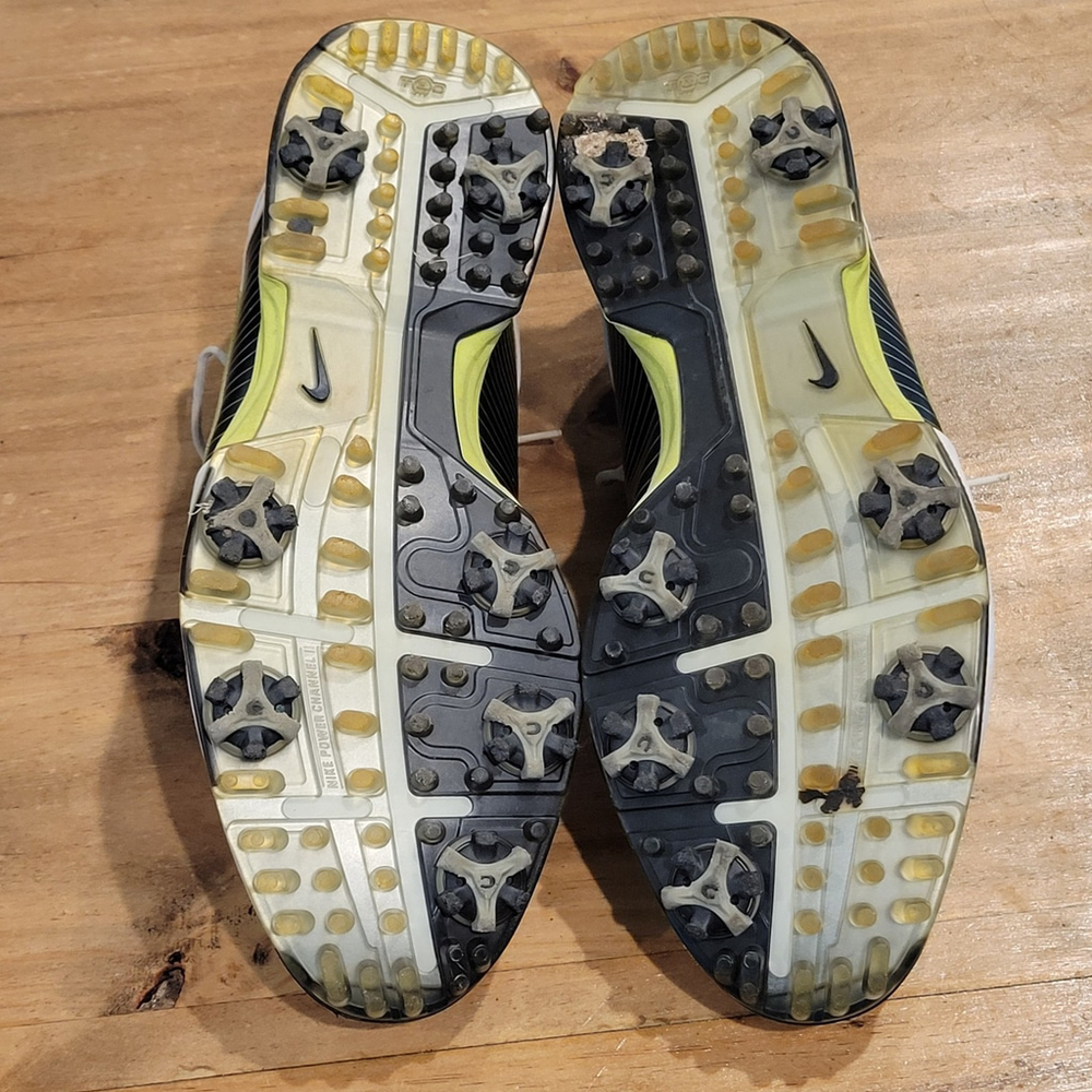 Nike Lunar Control Golf Shoes Mens Size 10 White Black Spiked 418471-106 Flywire - Picture 9 of 14